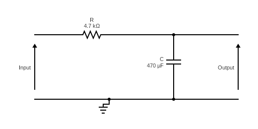 First order low pass filter design circuit and configuration