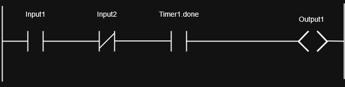 Simple ladder example using timer logic