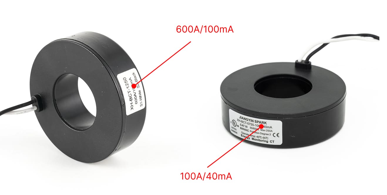 Wound-Core Current Transformer (Solid Core CT) with conductor passing through the magnetic core for high-accuracy current measurement
